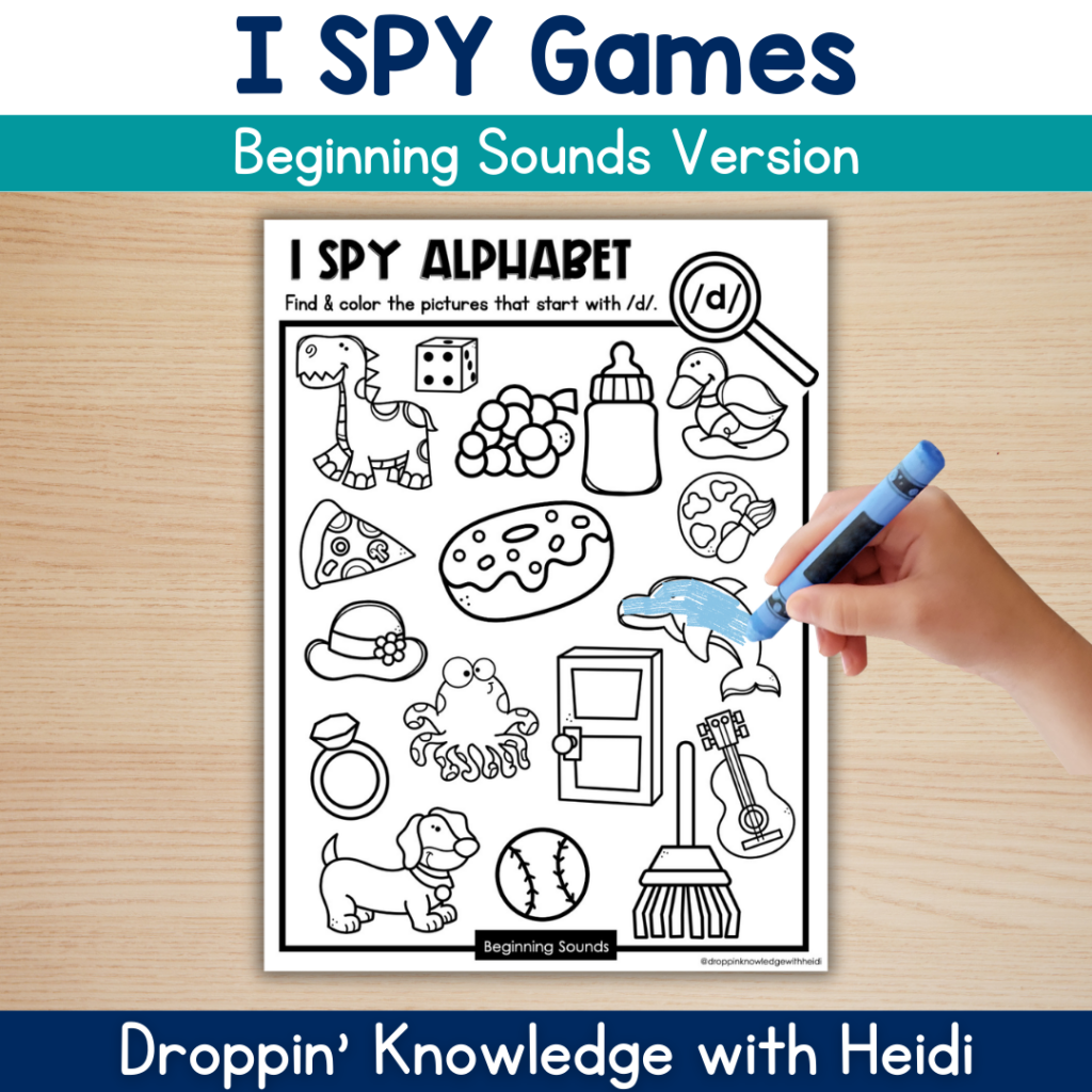 I SPY Phonemic Awareness ALPHABET - Beginning Sound Practice Phonics ...