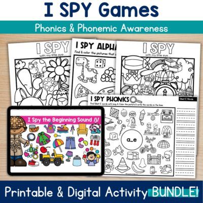 I Spy Phonics & Phonemic Awareness BIG BUNDLE! CVC, Silent E, Blends, Digraphs