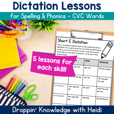 Phonics Spelling Dictation Lesson Plans - Alphabet & CVC Words 40+ Lessons!