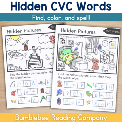 Hidden Picture Phonics CVC Words - Short Vowel Practice