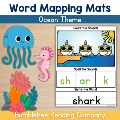 Orthographic Mapping Mats OCEAN Theme (Sound Boxes) Phonics Sight Words