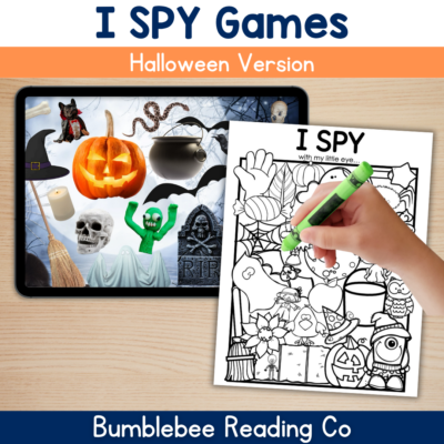 I SPY Phonemic Awareness HALLOWEEN - Beginning Sounds Syllables Rhyming